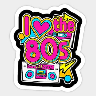 Retro 80's Party Girl Funny Cute Vintage Party Costume Women Sticker